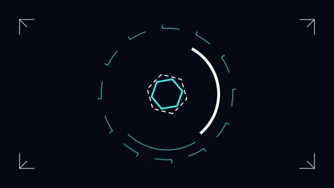 Futuristic HUD data loading interface animation element Stock Footage 345464555