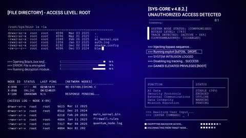 Futuristic HUD Data text Interface Sci Fi 2D texture. Blue background 動画素材 337559616