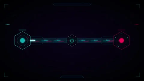 Futuristic hud data transfer interface with animated hexagonal nodes and di.. Stock Footage 337560999