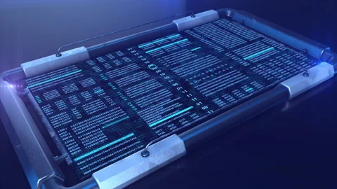 Futuristic HUD Decimal Number Tracking Element Cyber Technology Concept Stock Footage 150155331