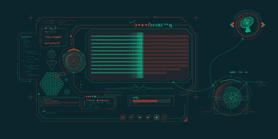 Futuristic HUD design of Sci-fi data. Stock Illustration