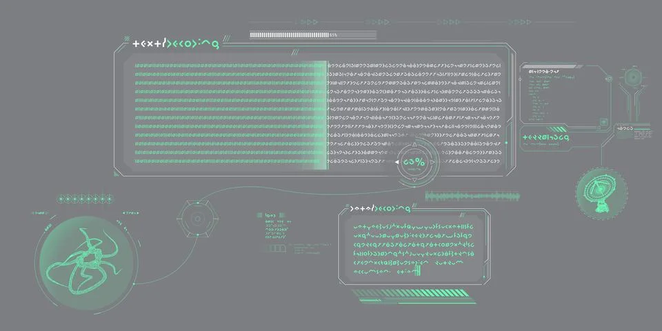 Futuristic HUD design of Sci-fi data. 스톡 일러스트