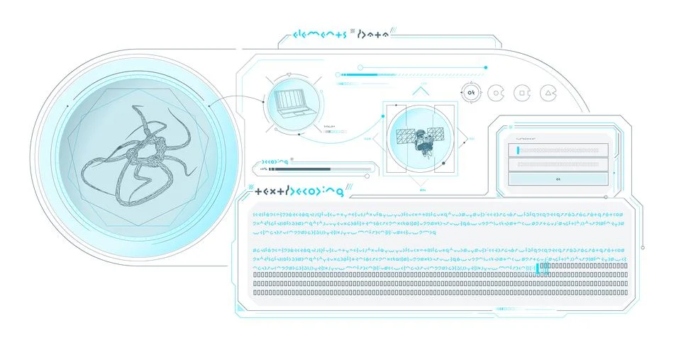 Futuristic HUD design of Sci-fi data. Stock Illustration