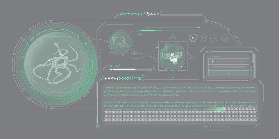 Futuristic HUD design of Sci-fi data. Stock Illustration