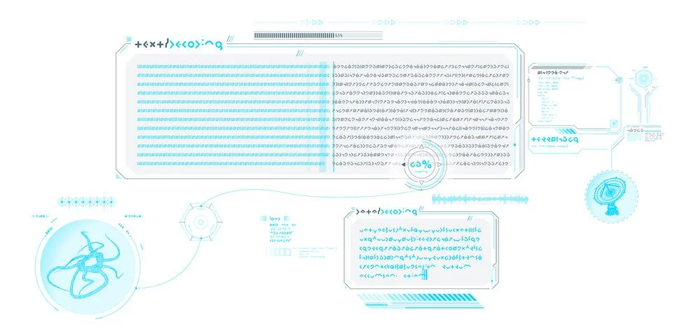 Futuristic HUD design of Sci-fi data. Illustrazione stock