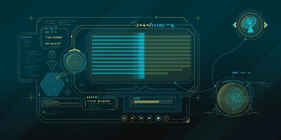 Futuristic HUD design of Sci-fi data. Stock Illustration