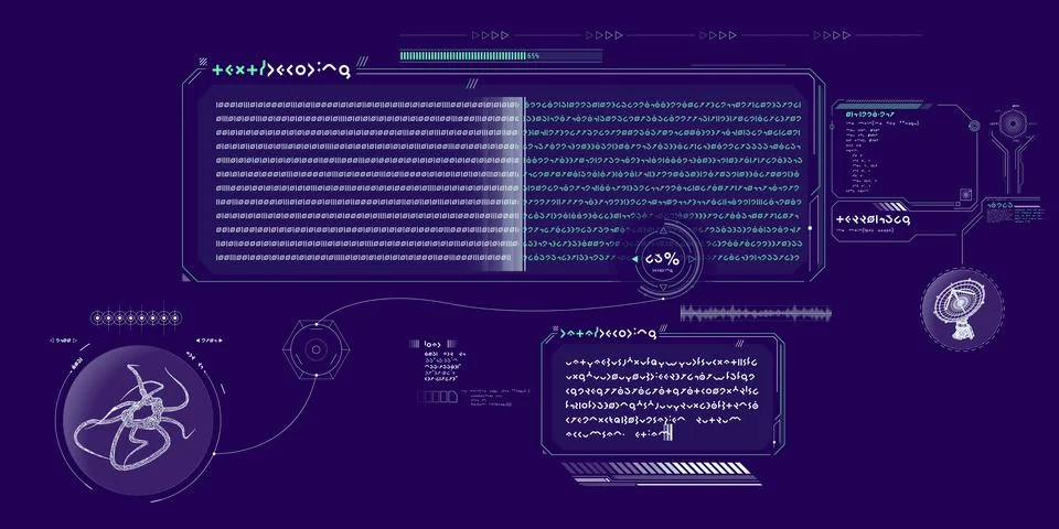 Futuristic HUD design of Sci-fi data. Stock Illustration