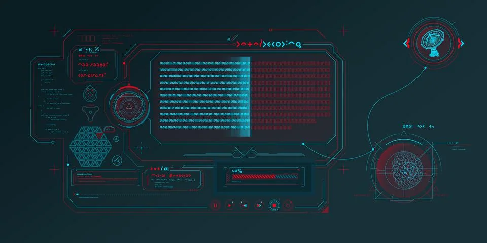 Futuristic HUD design of Sci-fi data. 库存插图