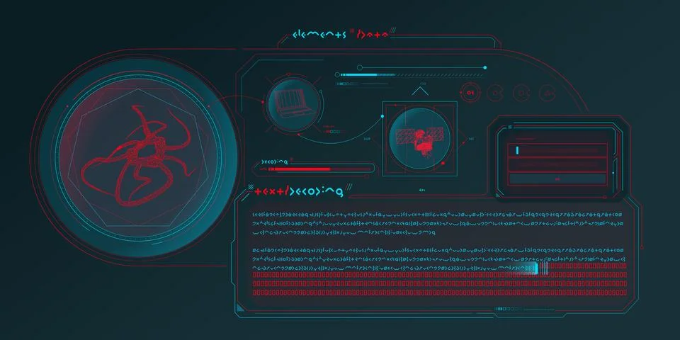 Futuristic HUD design of Sci-fi data. 库存插图