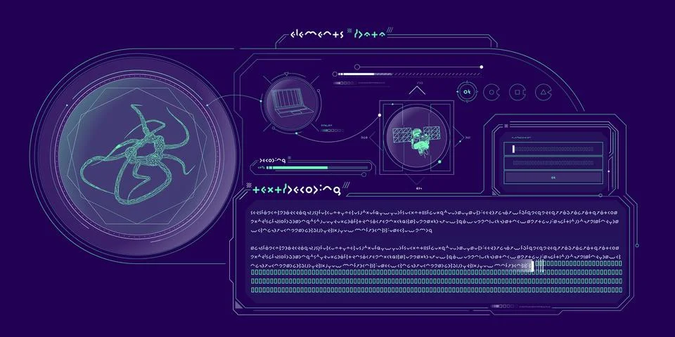 Futuristic HUD design of Sci-fi data. Stock Illustration