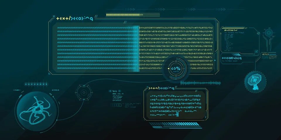 Futuristic HUD design of Sci-fi data. Illustrazione stock