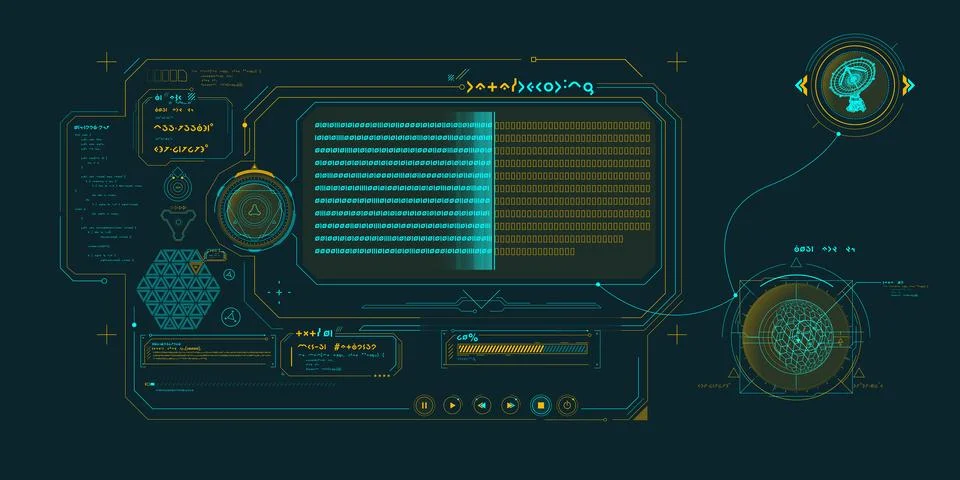 Futuristic HUD design of Sci-fi data. Stock Illustration