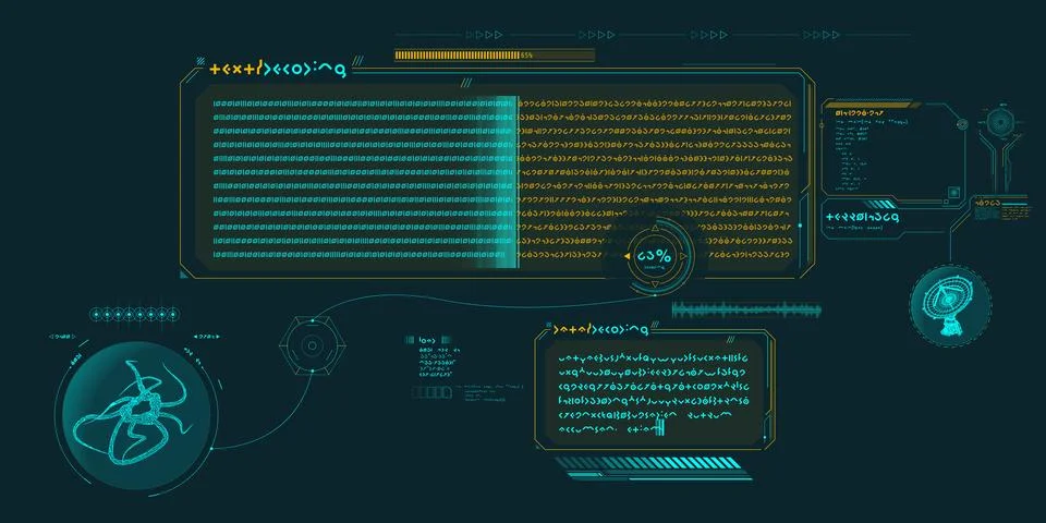 Futuristic HUD design of Sci-fi data. 库存插图