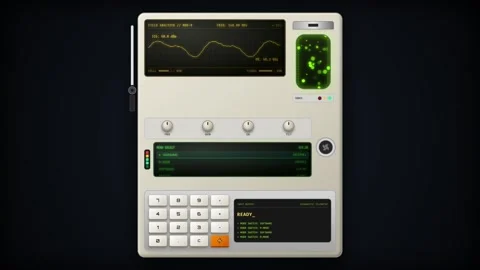 Futuristic hud device with digital screen Video stock 347881657