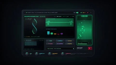 Futuristic hud device with digital screen Vídeo Stock 347881667
