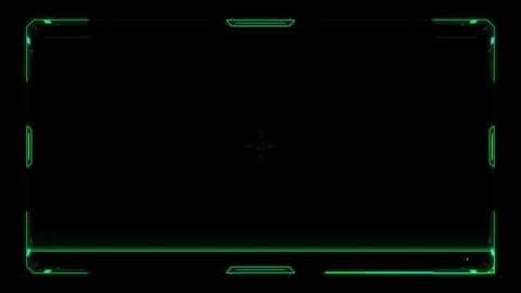 Futuristic hud digital camera viewfinder overlay with green scanning lines .. Stock-Footage 337564221