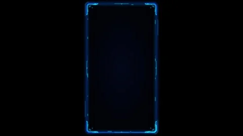 Futuristic hud digital frame overlay: glowing blue tech border for ui and s.. 動画素材 337561000
