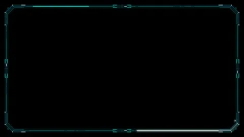Futuristic hud digital frame overlay with animated scanning data heads-up d.. Stock Footage 337564889