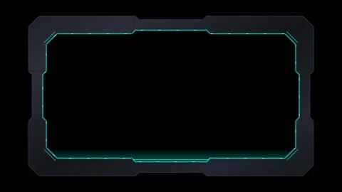 Futuristic hud digital frame overlay with pulsing teal laser scan effect on.. Stock-Footage 344858006