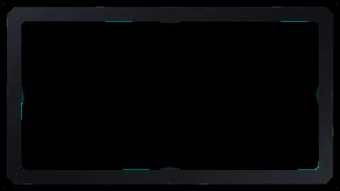 Futuristic hud digital frame overlay with glowing cyan accents for sci-fi m.. Video stock 344858068