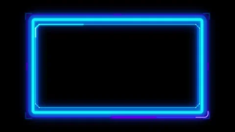Futuristic hud digital frame overlay with neon glowing border for tech inte.. Stock Footage 344861622