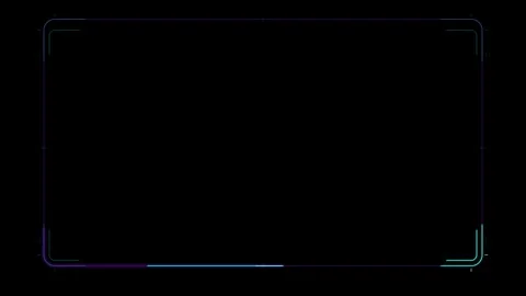 Futuristic hud digital frame overlay with pulsing neon border and scanning .. Stock-Footage 344861636