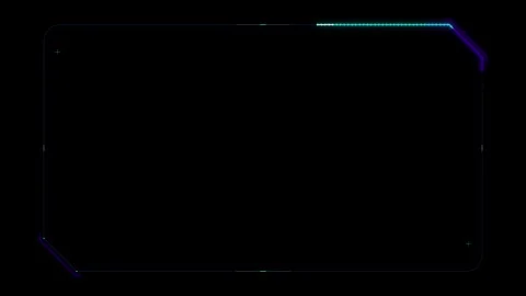 Futuristic hud digital frame overlay with glowing neon tech interface Stock Footage 344861680