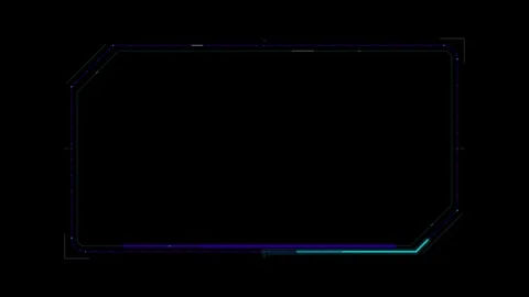 Futuristic hud digital frame overlay with glowing neon data scanning animat.. Video stock 344863108