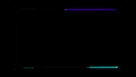 Futuristic hud digital frame overlay with neon glowing border for tech ui i.. Stock Footage 344863110