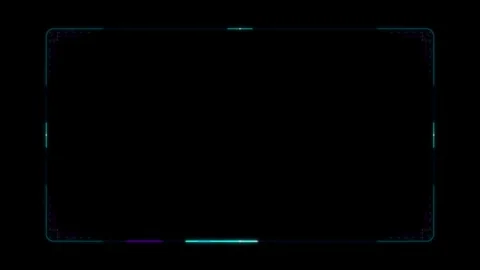 Futuristic hud digital frame overlay with neon glowing border and cyberpunk.. Stock Footage 344863220
