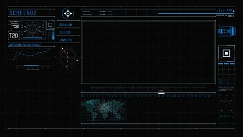 Futuristic HUD Digital Interface and Control Panel Animation Stock Footage 336739341