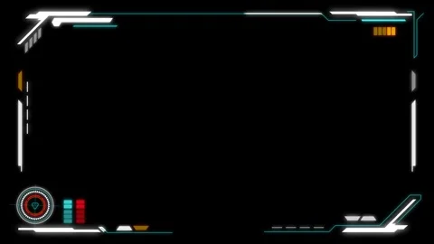 Futuristic HUD Digital Interface Frame Overlay Stock Footage 339046142