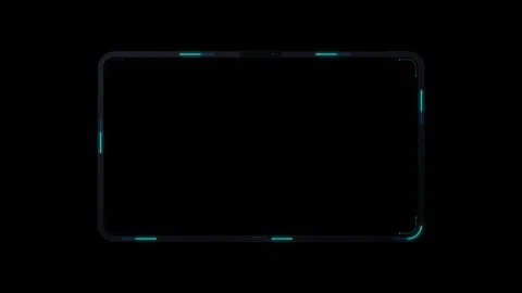 Futuristic hud digital interface frame with glowing cyan scanning line over.. Stock Footage 344858110
