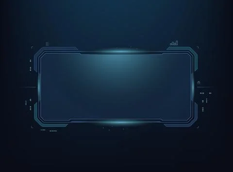 Futuristic HUD digital screen on a dark blue background, cybersecurity, gam.. Stock Illustration