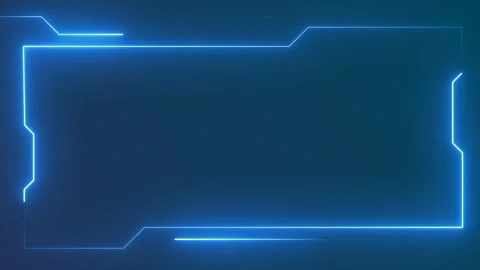 Futuristic HUD display frame with glowing geometric lines Stock Footage 316796477