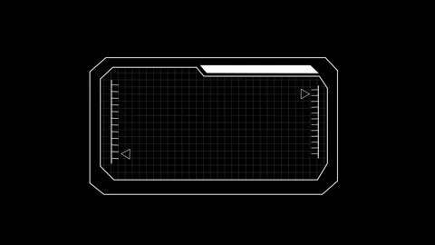 Futuristic HUD display with grid and data markers. Futuristic HUD interface.. Stock Footage 337815208