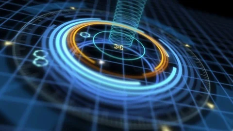 Futuristic hud display scanner with dynamic animation Video stock 74920350