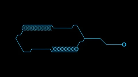 Futuristic HUD Element with Animated Arrows Stock Footage 317150184