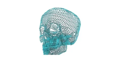 Futuristic Hud element with Computer Data damage.rotating skull Stock Footage 84838678