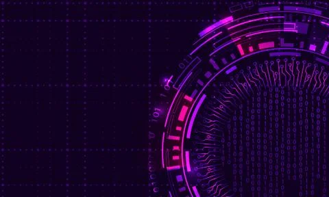 Futuristic HUD Elements Design, Techno Background Stock Illustration