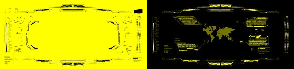 Futuristic HUD elements for sci-fi user interface. High-tech frames, callouts イラスト素材