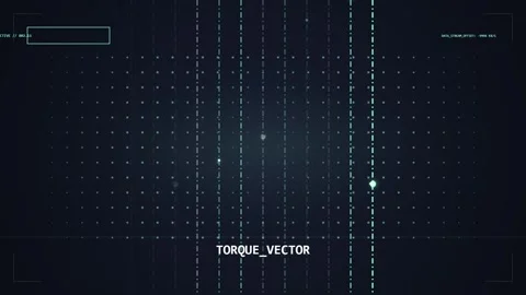 Futuristic HUD Engine Map V2 Interface with Grid and Data Points on Dark Ba.. Stock Footage 348424409