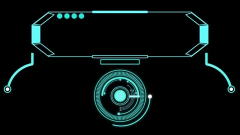 Futuristic HUD Frame Animation Circular Below Stock Footage 316700369