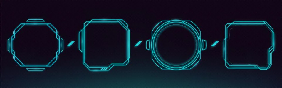 Futuristic HUD frame collection Illustrazione stock