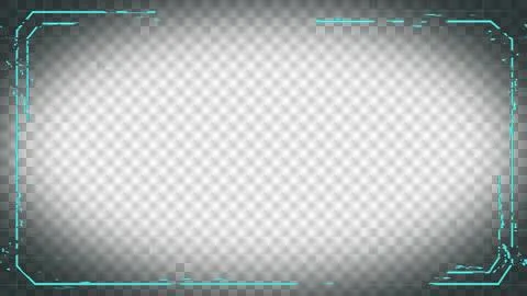 Futuristic HUD frame with glitch effect and transparent background. Illustrazione stock