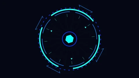 Futuristic HUD frame with high tech digital interface elements for sci-fi vid Stock Footage 346505293
