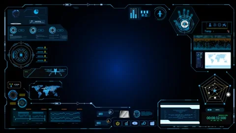 Futuristic HUD Frame Loop Animation Stock Footage 332967569