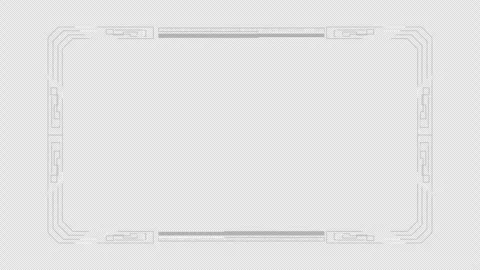 Futuristic HUD Frame Overlay with Data Scanning Animation Stockbeeldmateriaal 347005202