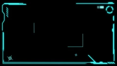 Futuristic HUD Frame Overlay with Scanner Interface Stock Footage 338307656