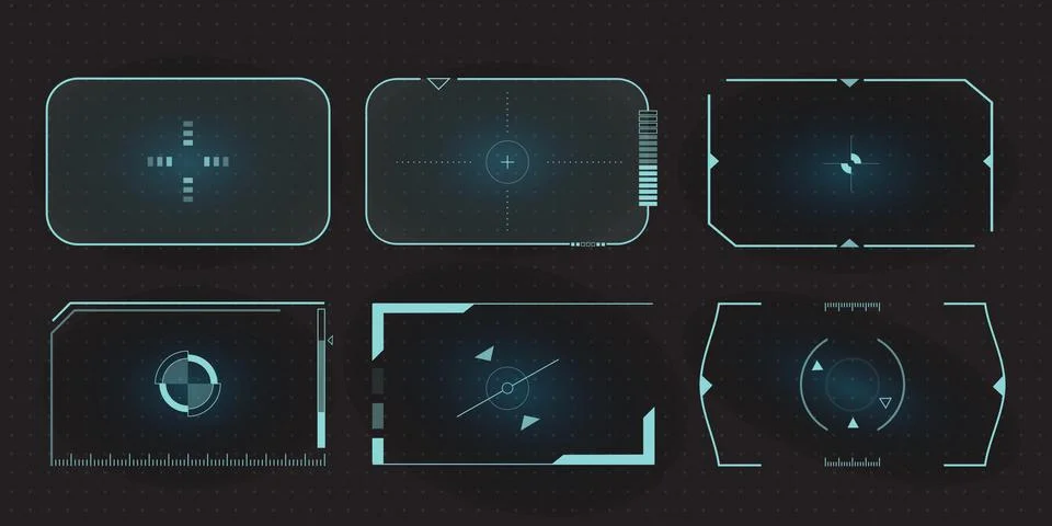 Futuristic HUD frames for target screen and border aim control panel. Screen イラスト素材